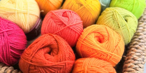 Selection of yarn in fruity colours
