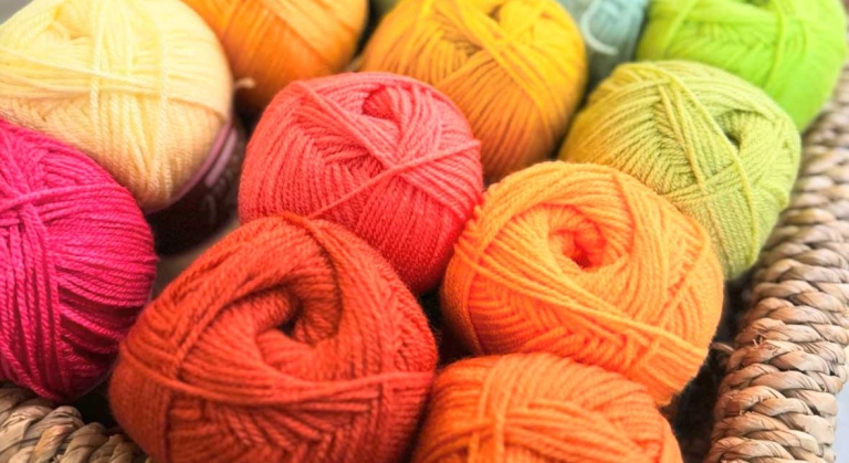 Selection of yarn in fruity colours